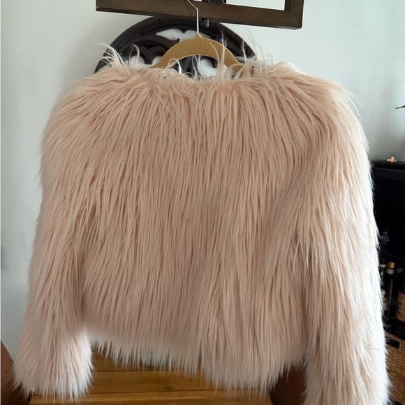 Women's Pale Pink Faux Fur Jacket - Picture 2 of 6